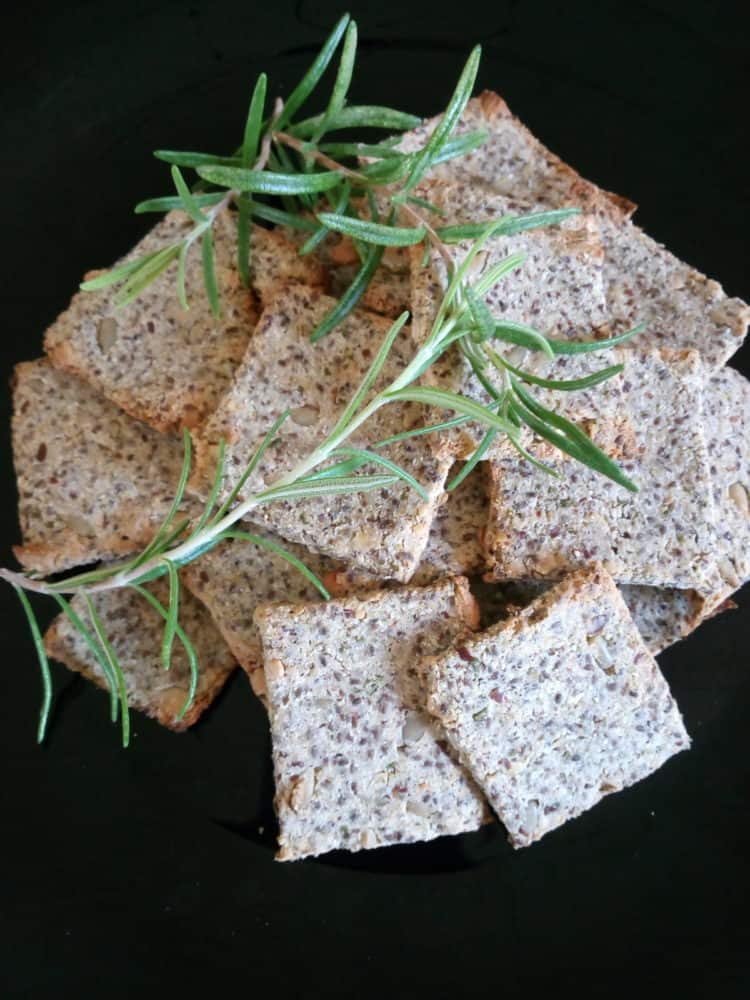 low carb keto rosemary crackers