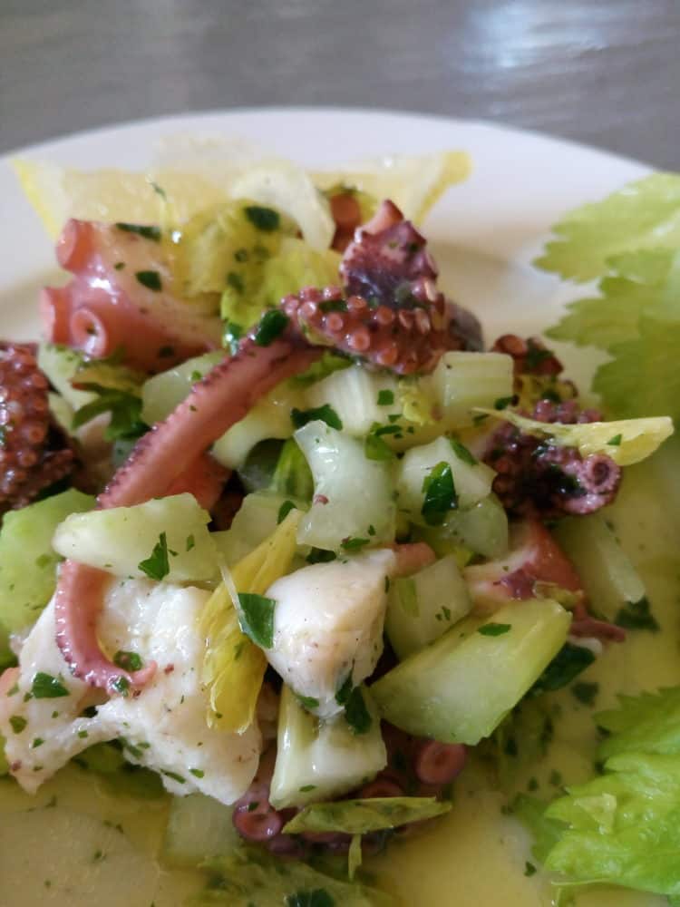 low carb octopus and celery salad