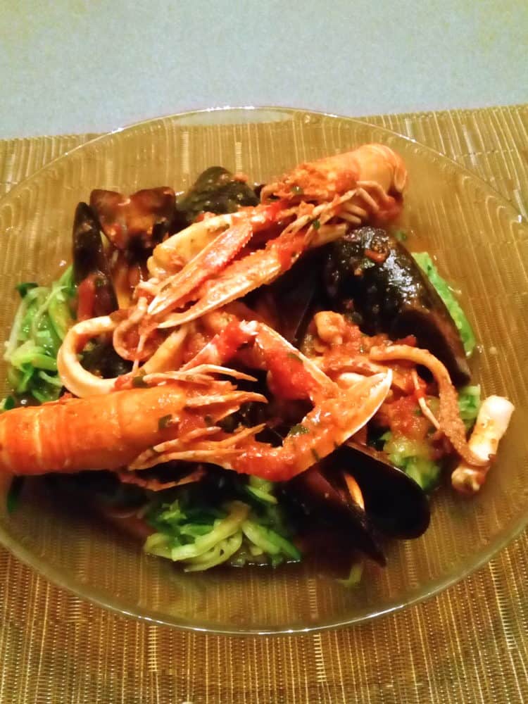 low carb seafood linguine