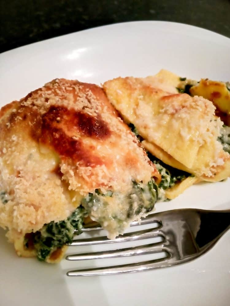 low carb spinach and ricotta cannelloni