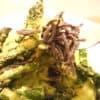 low carb black bean spaghetti with creamed asparagus