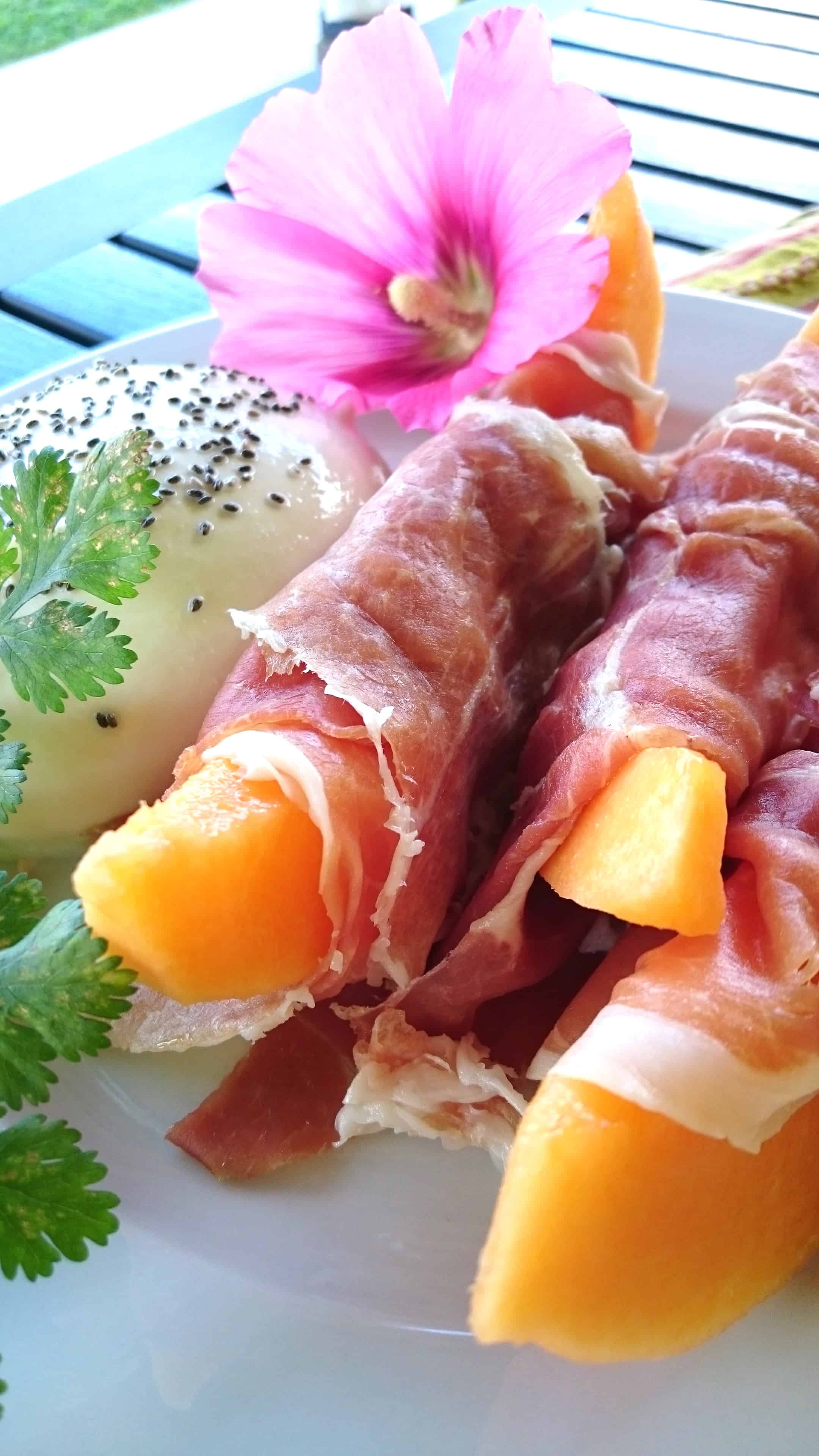 wrapped melon with burrata pugliese