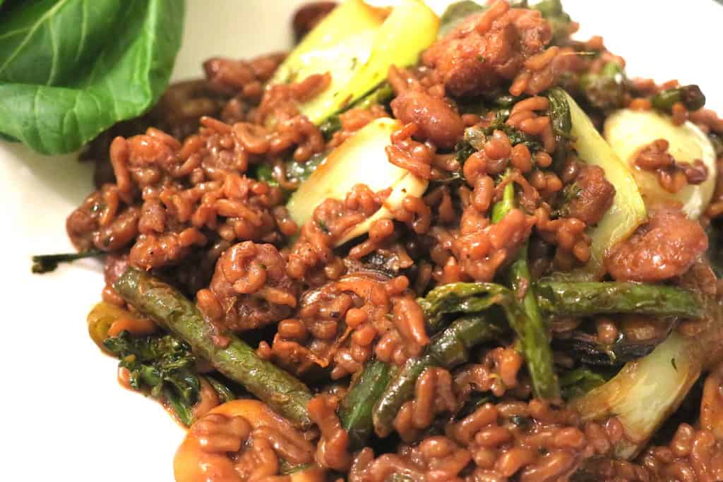 low carb seafood stir fry with konjac rice