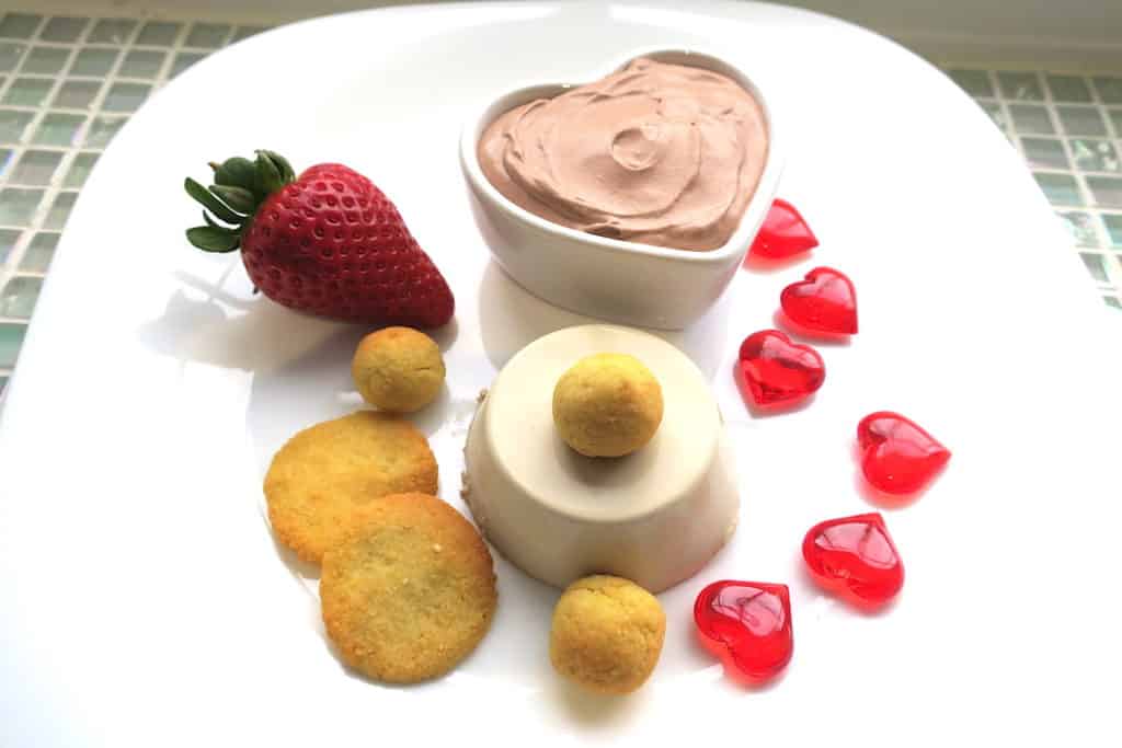 Keto Love Trio: Coffee Panna Cotta, Almond Bon-Bons, Chocolate Mousse