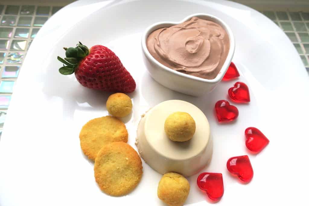 Keto Love Trio: Coffee Panna Cotta, Almond Bon-Bons, Chocolate Mousse
