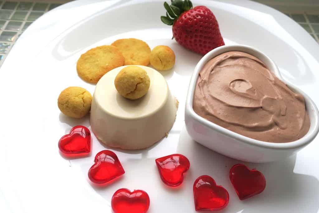 Keto Love Trio: Coffee Panna Cotta, Almond Bon-Bons, Chocolate Mousse