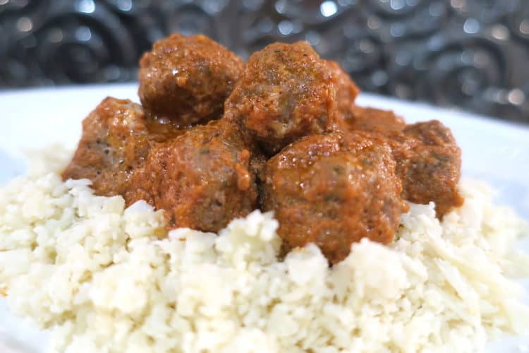 Low Carb Keto Italian Meatballs & Cauliflower Rice