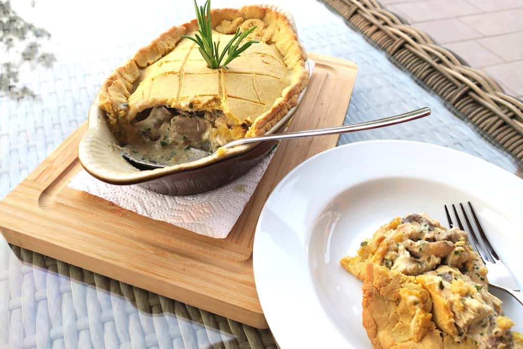 keto low carb chicken & mushroom pie
