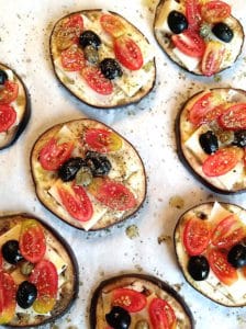 Easy Low Carb Roasted Eggplant Mini Pizzas