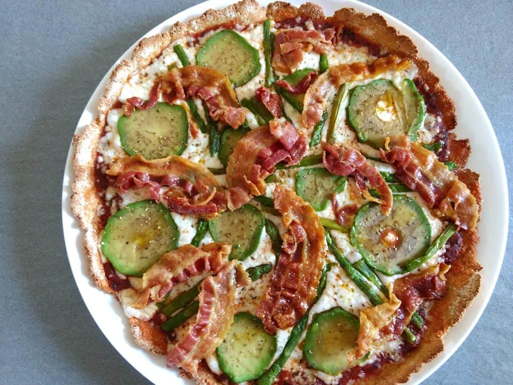 Bacon Avocado & Asparagus Keto High Fibre Pizza