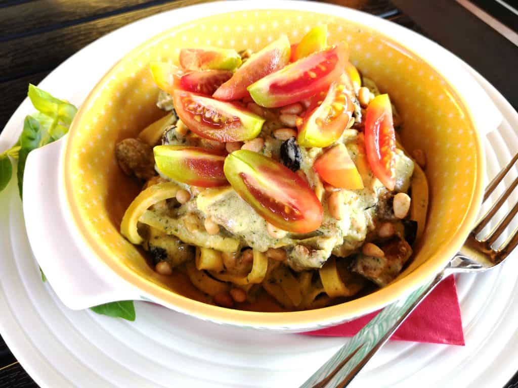 Keto Low Carb Aubergine & Burrata Fettuccine