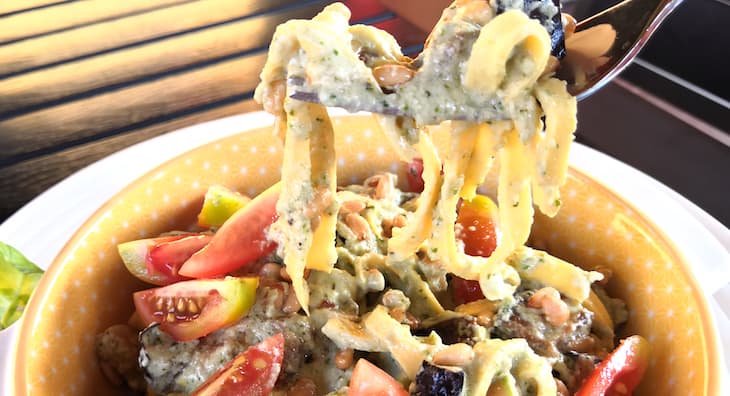 Keto Low Carb Aubergine & Burrata Fettuccine