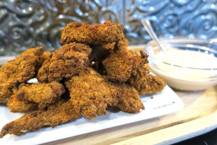 keto crispy baked chicken goujon tenders