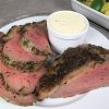 Herb Crusted Beef with Brandy & Mustard Sauce