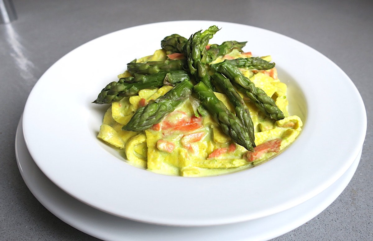 Wild Salmon & Asparagus Keto Tagliatelle