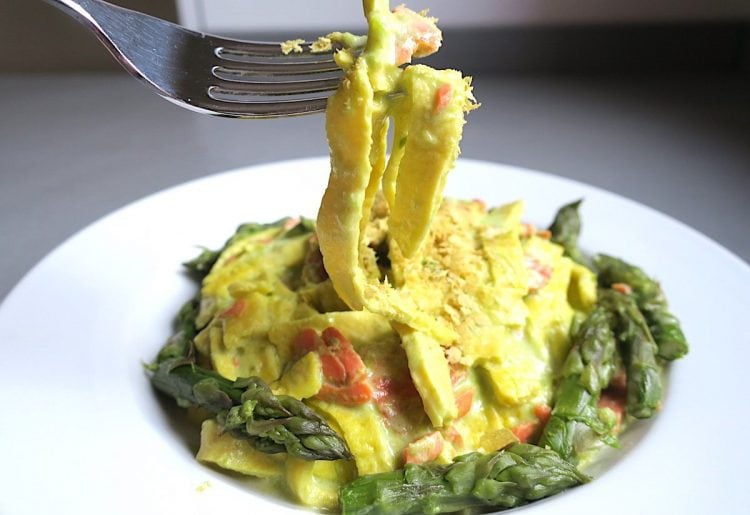 Wild Salmon & Asparagus Keto Tagliatelle