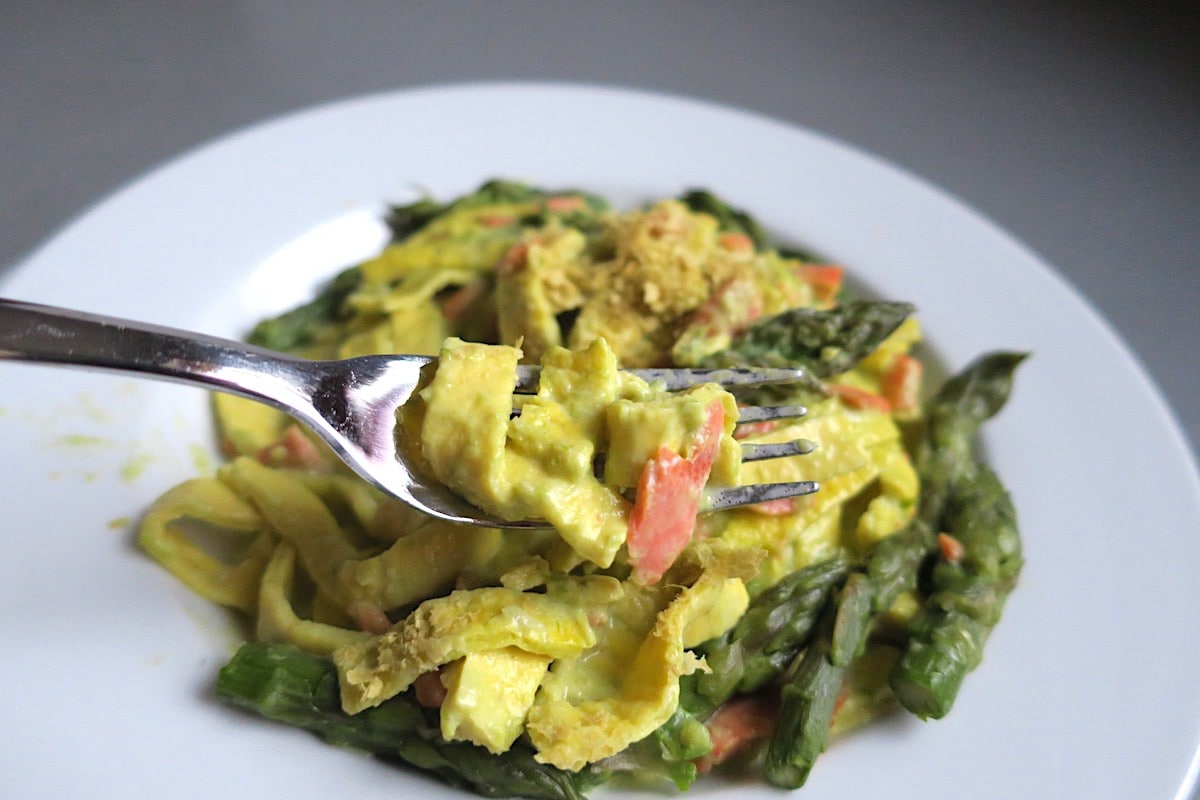 Wild Salmon & Asparagus Keto Tagliatelle