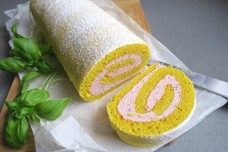 Keto Strawberry Mousse Swiss Roll