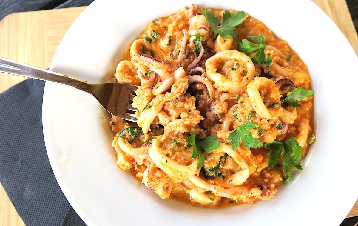 Low Carb Calamari & Prosecco Risotto