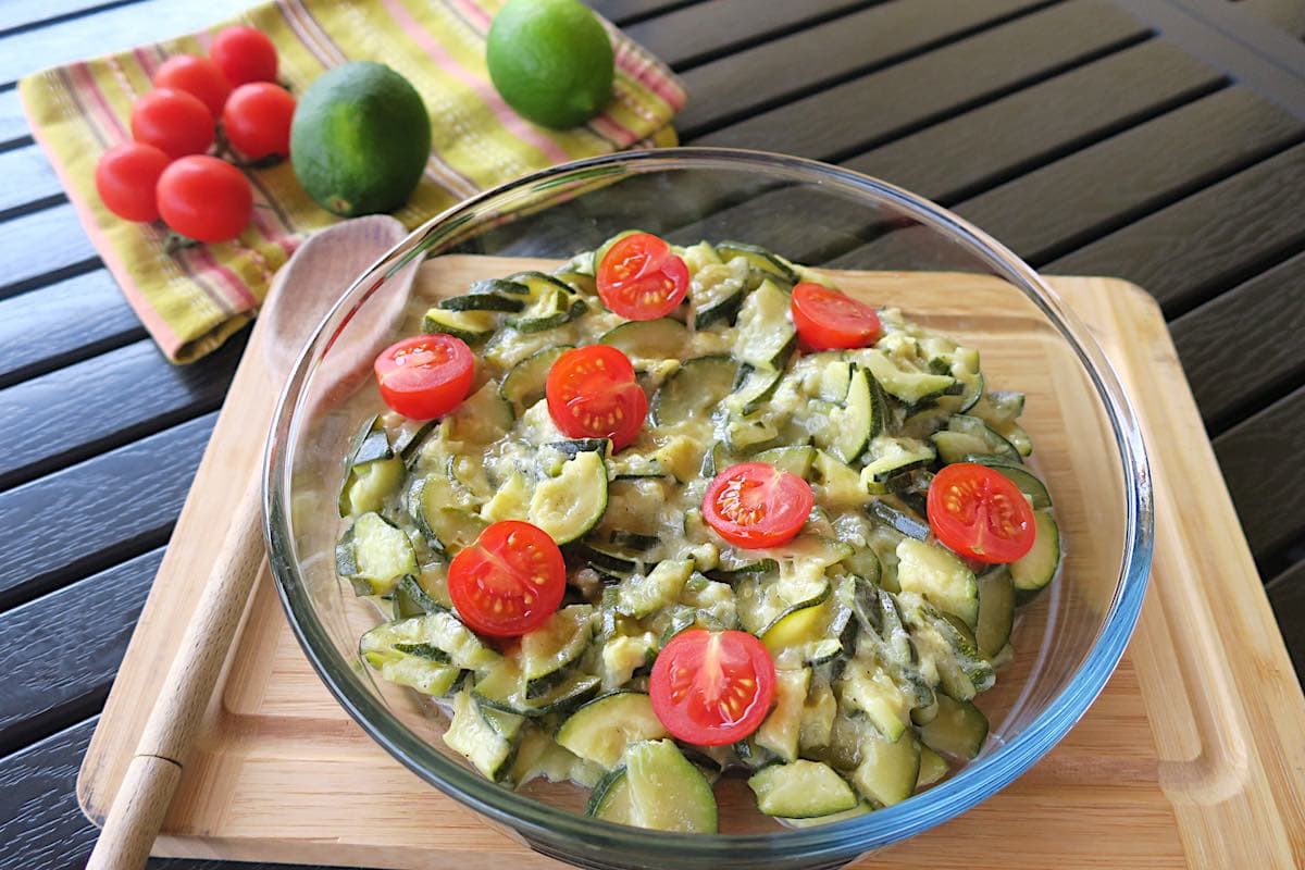 Low Carb Zucchini with Lime & Coconut Cream