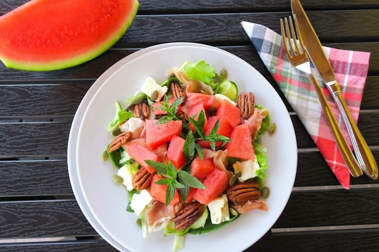 Keto Watermelon, Prosciutto & Feta Salad