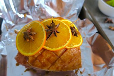 Roasted Gammon with Low Carb Sticky Orange Glaze