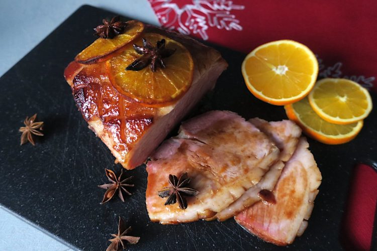 Roasted Gammon with Low Carb Sticky Orange Glaze