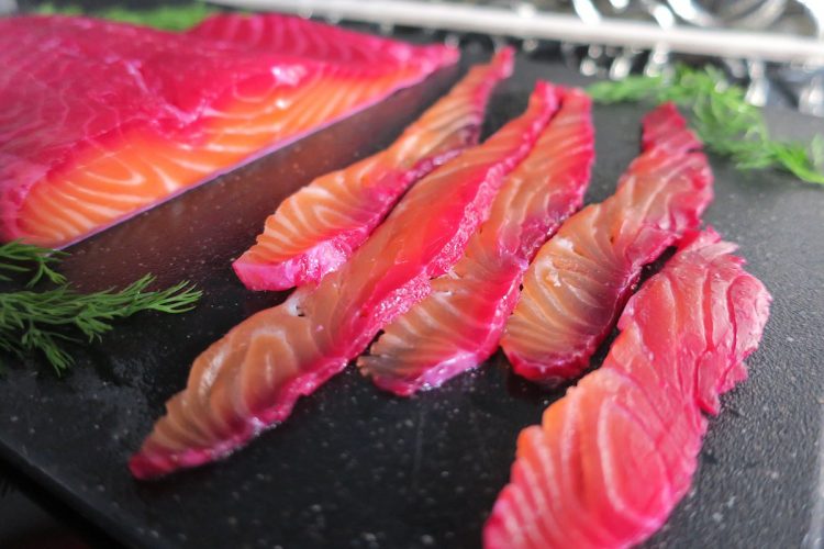 Low Carb Beetroot & Gin Salmon Gravadlax