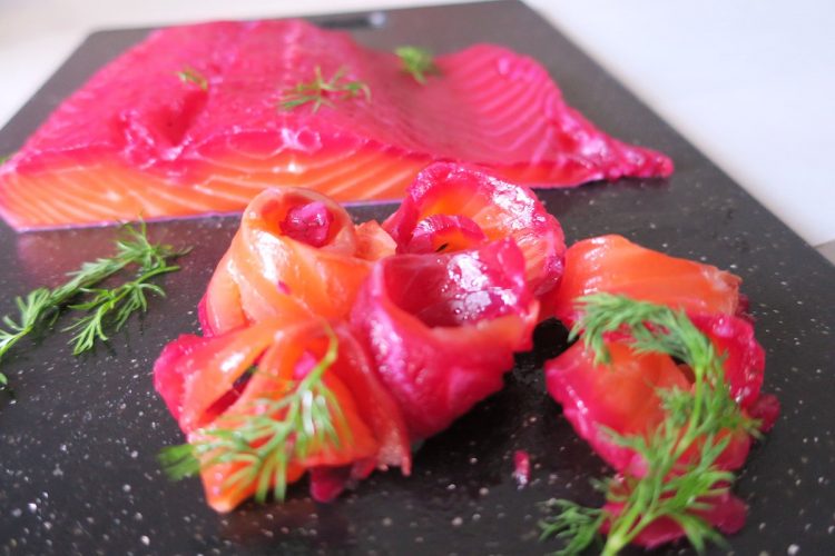 Low Carb Beetroot & Gin Salmon Gravadlax
