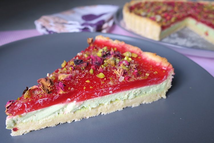 Low Carb Cardamom & Rose Water Panna Cotta Tart