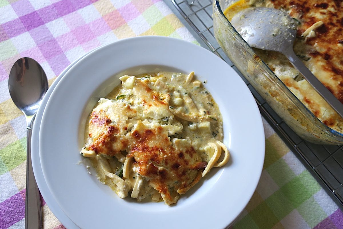 Vegetarian Keto Zucchini Pasta Bake