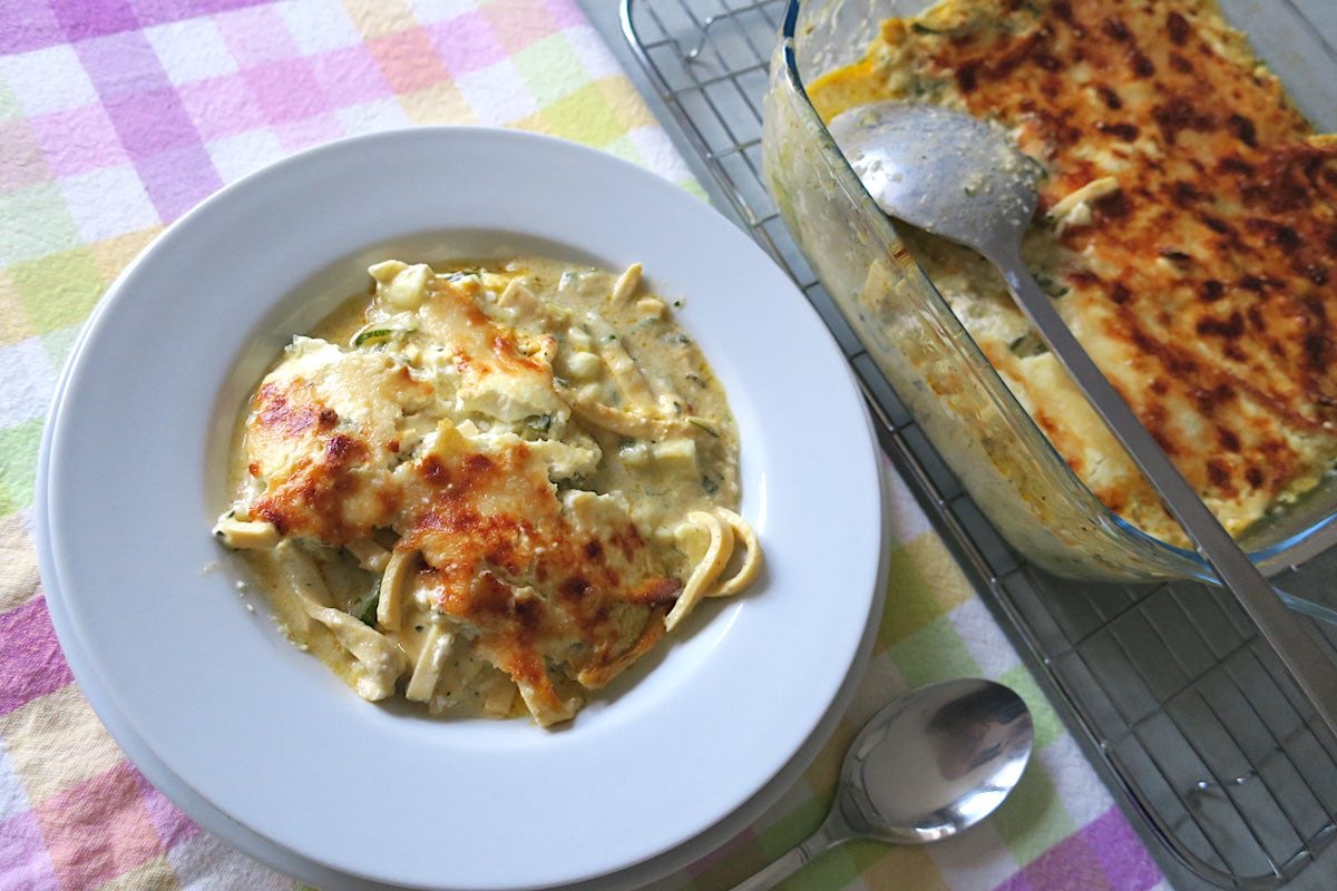 Vegetarian Keto Zucchini Pasta Bake