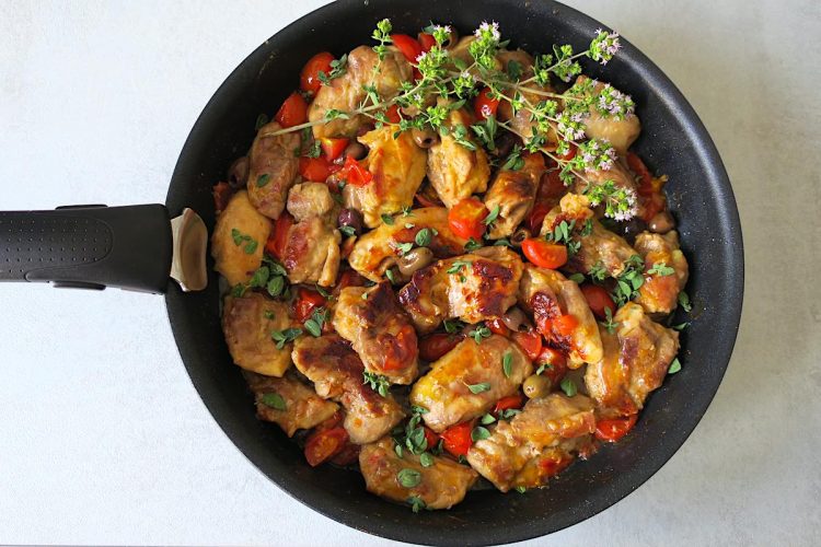 Keto Ligurian Chicken with Olives and Cherry Tomatoes